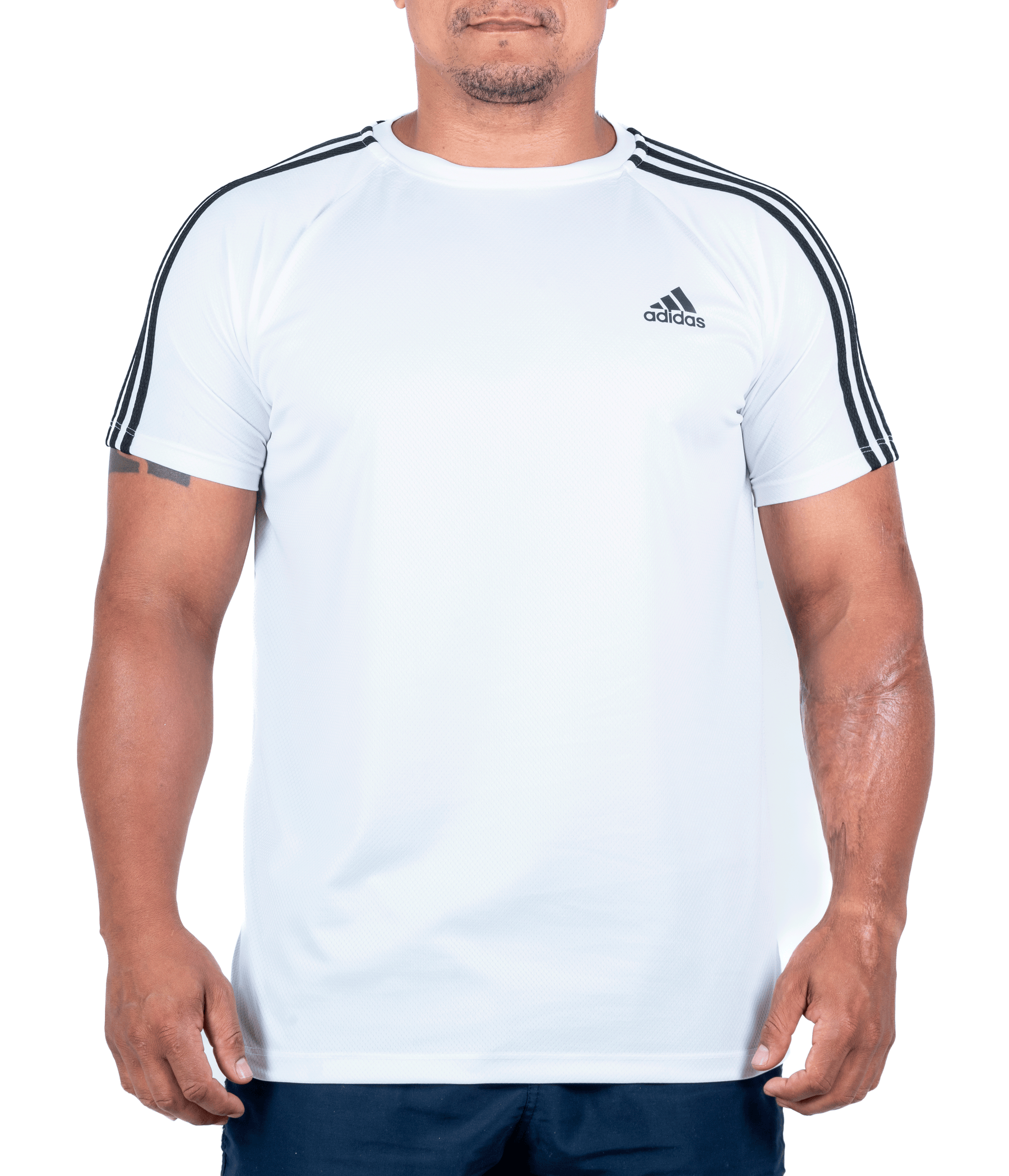 NOVOš„ (G1 ao G4) Camiseta Dry Fit Adidas III Listras Ombro