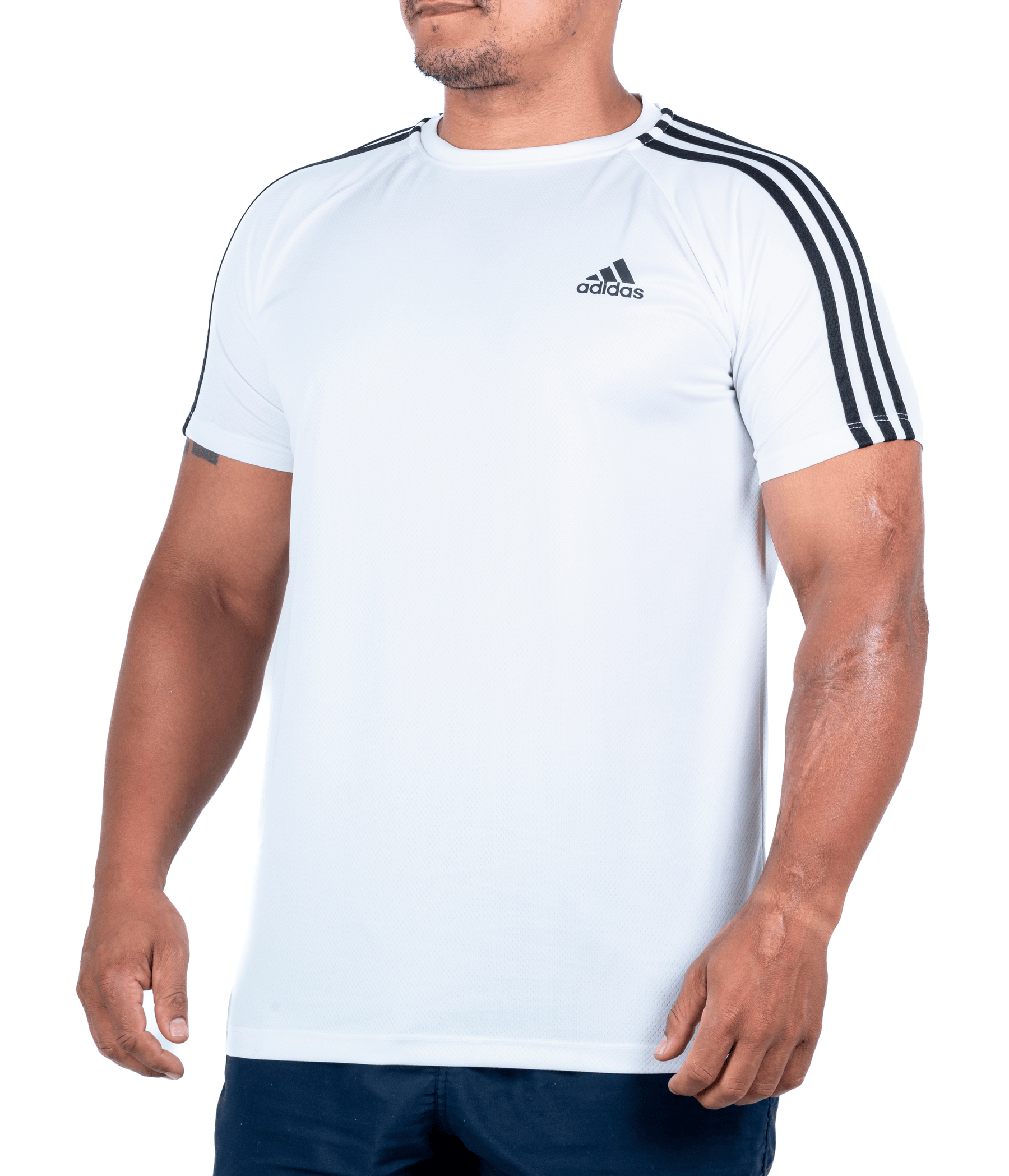 NOVOš„ (G1 ao G4) Camiseta Dry Fit Adidas III Listras Ombro