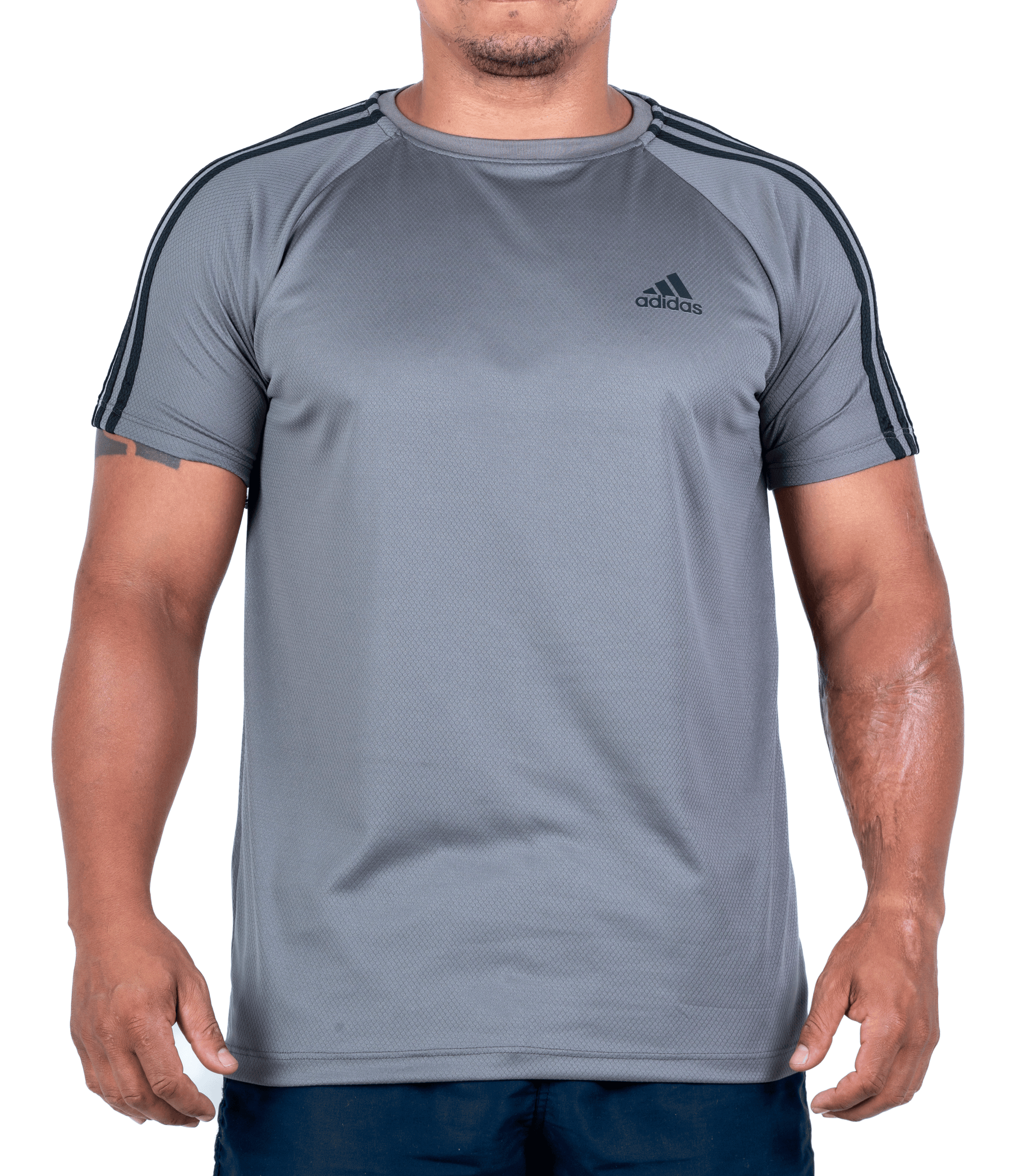 NOVOš„ (G1 ao G4) Camiseta Dry Fit Adidas III Listras Ombro