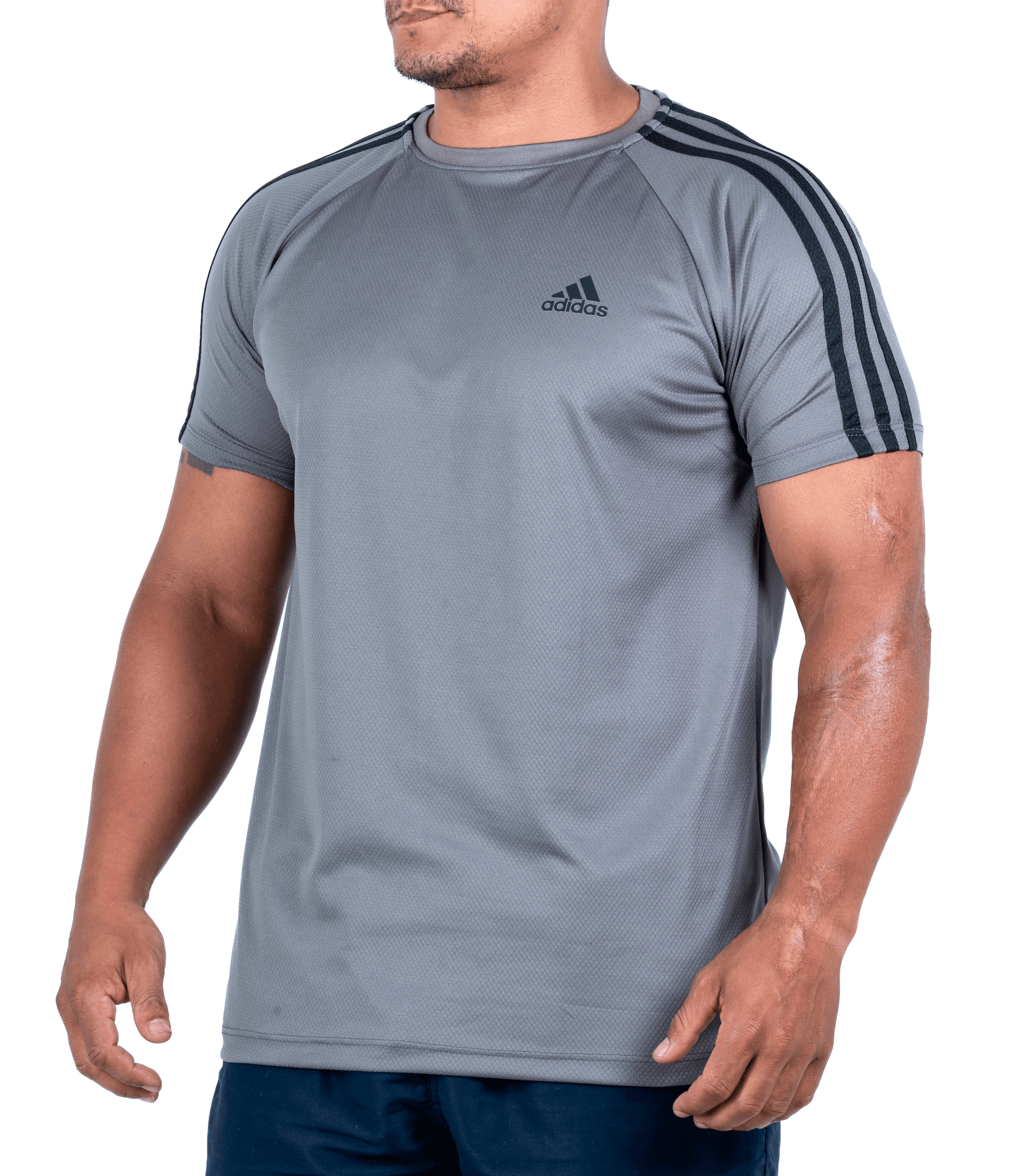 NOVOš„ (G1 ao G4) Camiseta Dry Fit Adidas III Listras Ombro