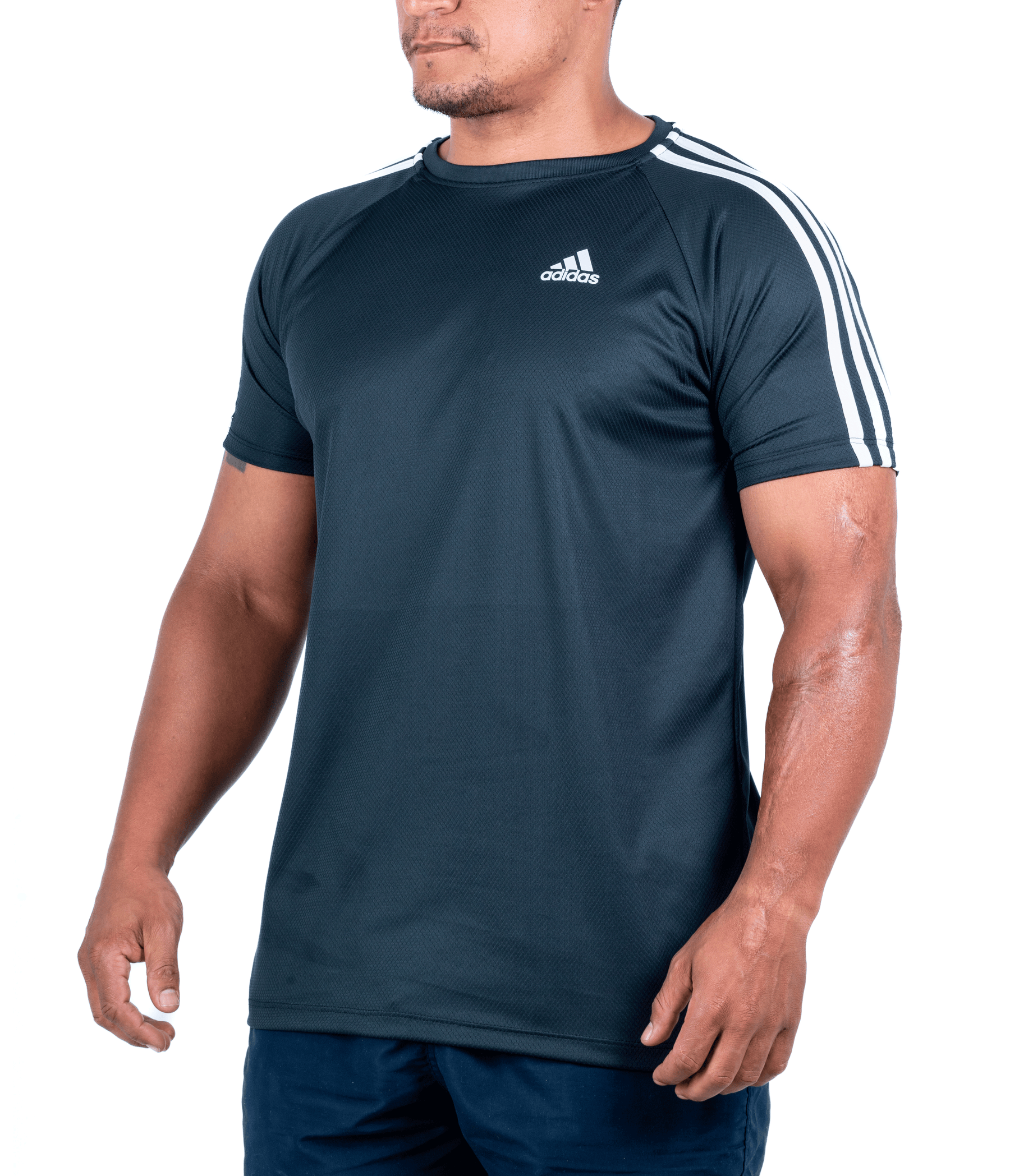 NOVOš„ (G1 ao G4) Camiseta Dry Fit Adidas III Listras Ombro