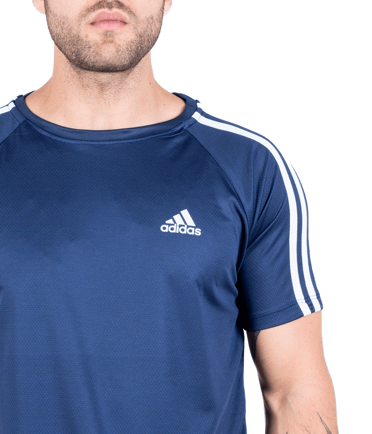 Camiseta Dry Fit Adidas III Listras Ombro